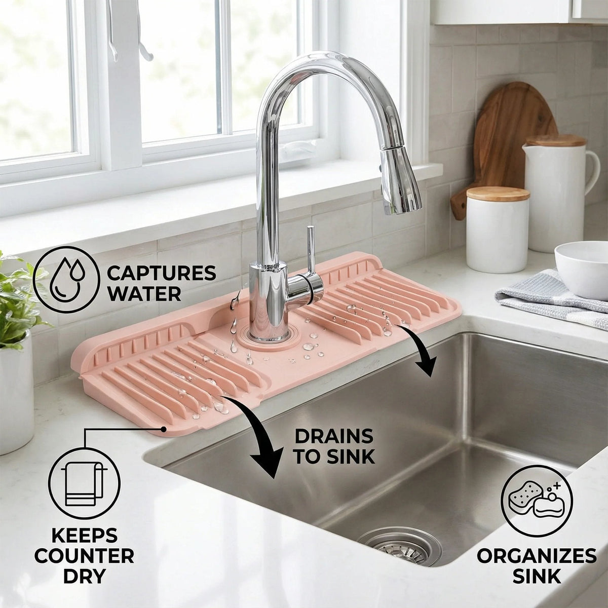Kitchen Sink Splash Guard Mat