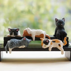 SofyNest™ Hand-Painted Mini Cat Desk Figurines - 1 set (5 cats)