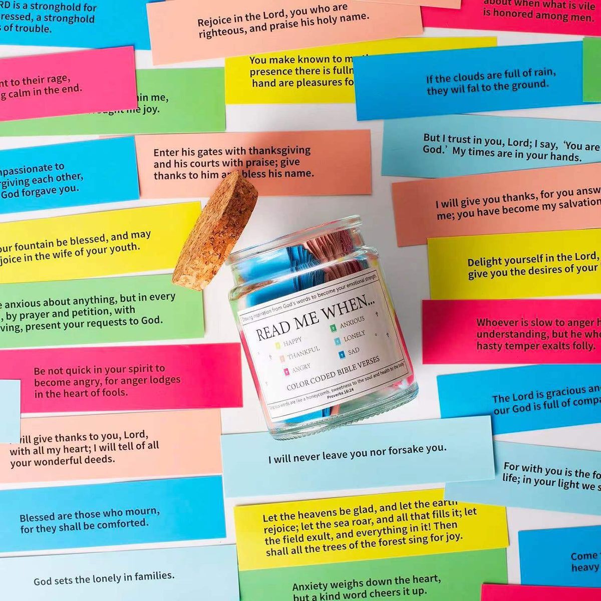 Handmade 90-Day Bible Verses Jar with Gift Box
