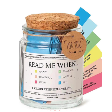 Handmade 90-Day Bible Verses Jar with Gift Box