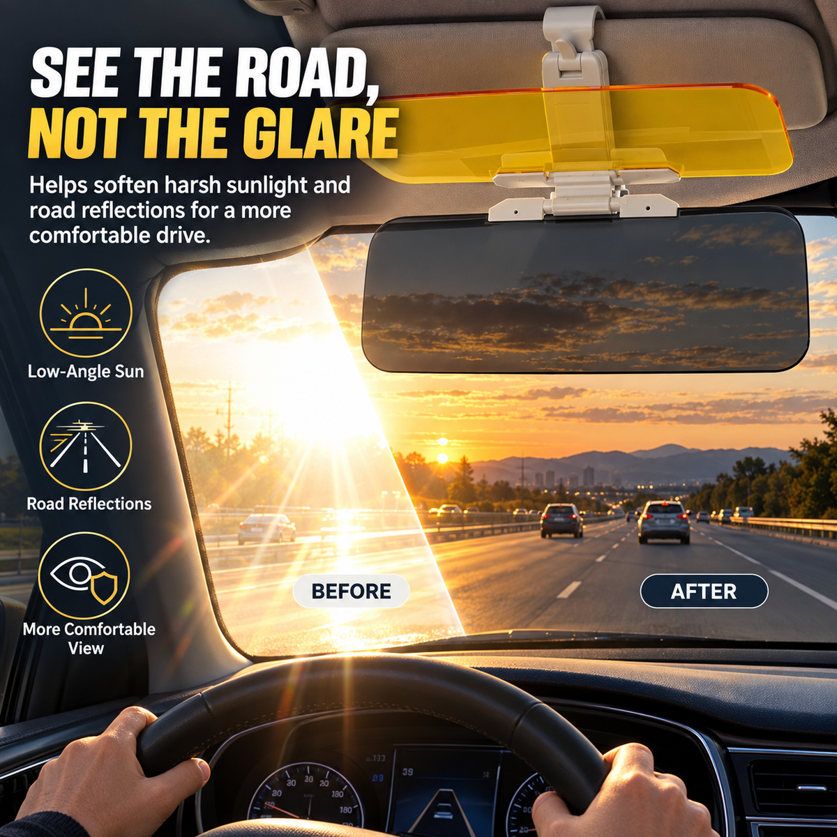 SofyNest™ Day & Night Anti-Glare Car Visor