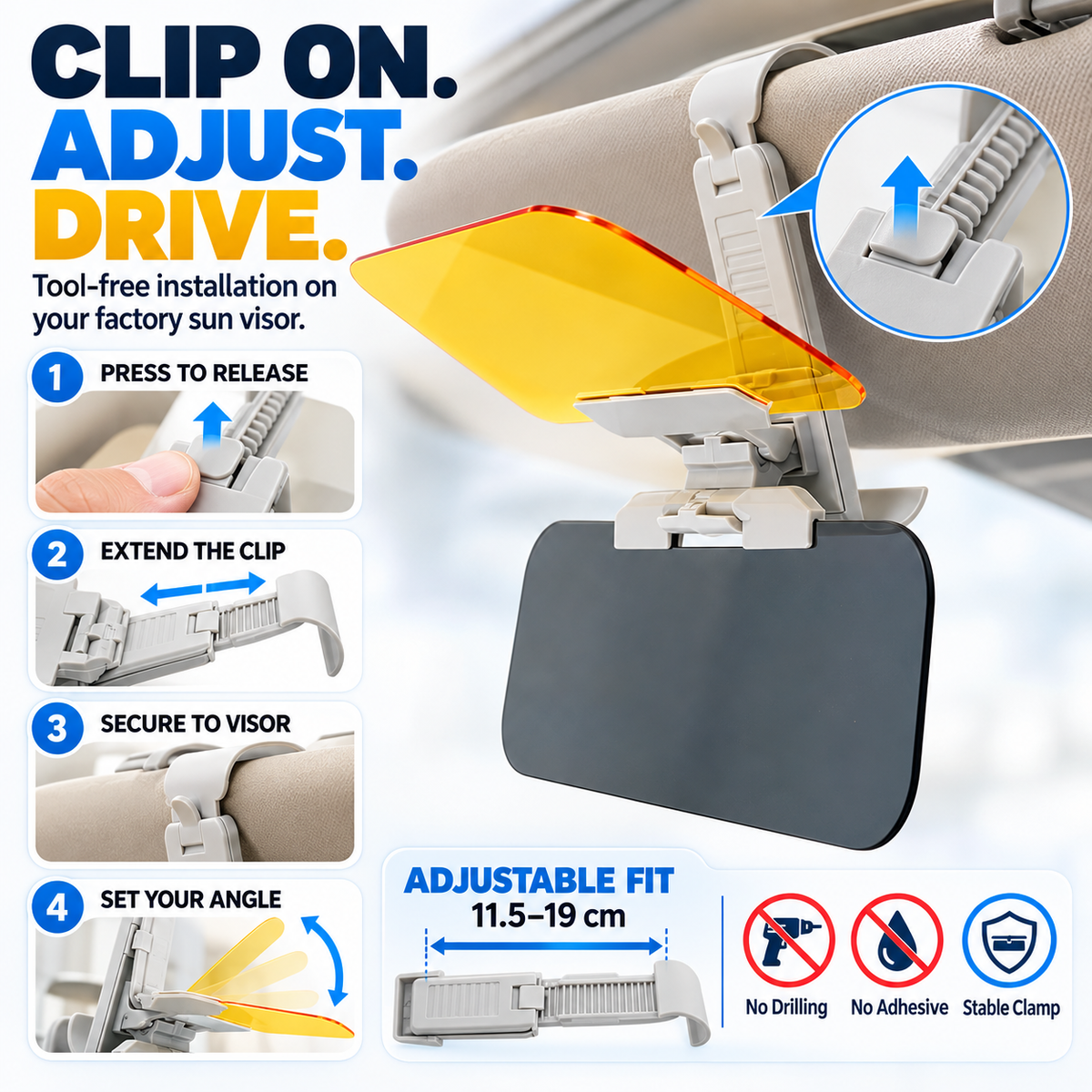 SofyNest™ Day & Night Anti-Glare Car Visor