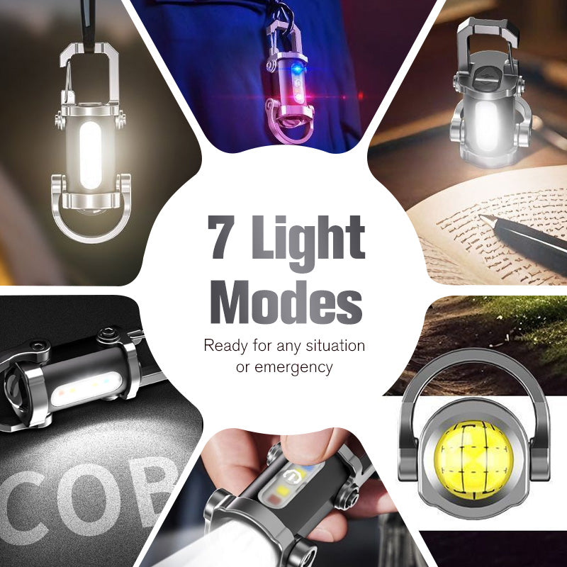 SofyNest™ Keychain Flashlight – LED+COB Dual Light