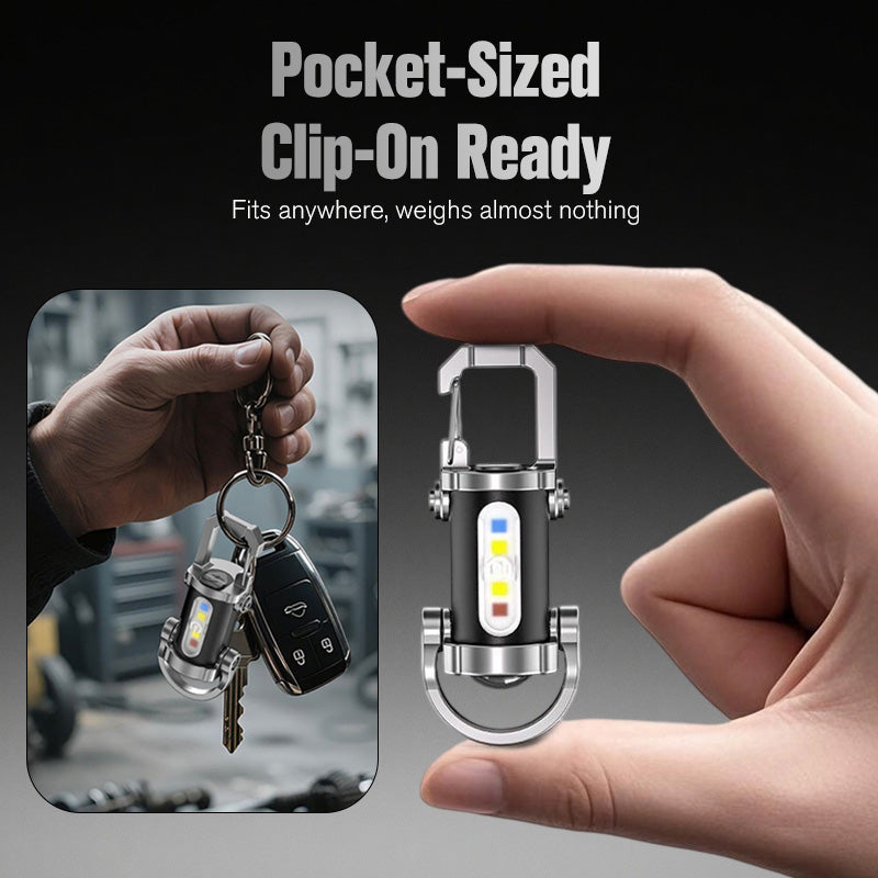 SofyNest™ Keychain Flashlight – LED+COB Dual Light