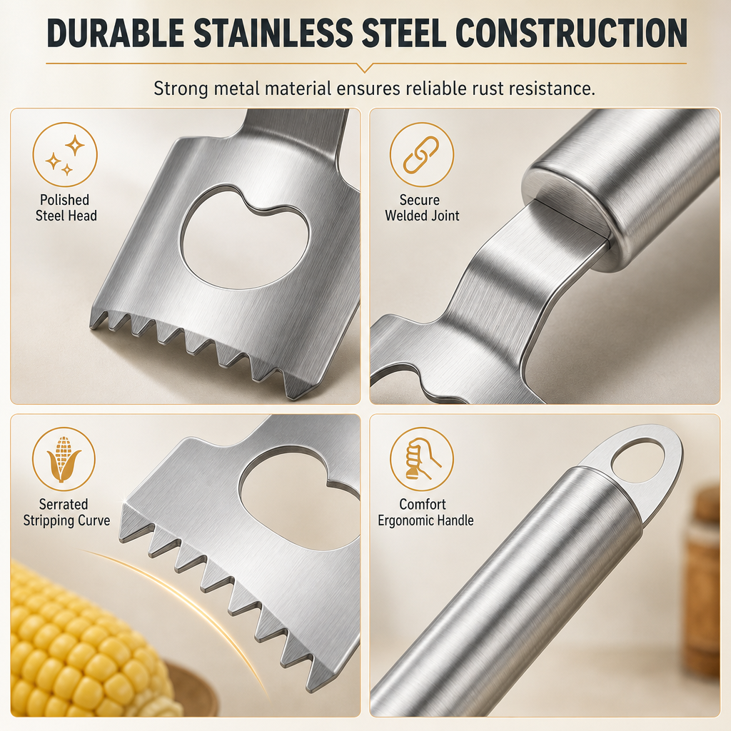 🌽 Stainless Steel Corn Stripper and Bottle Opener